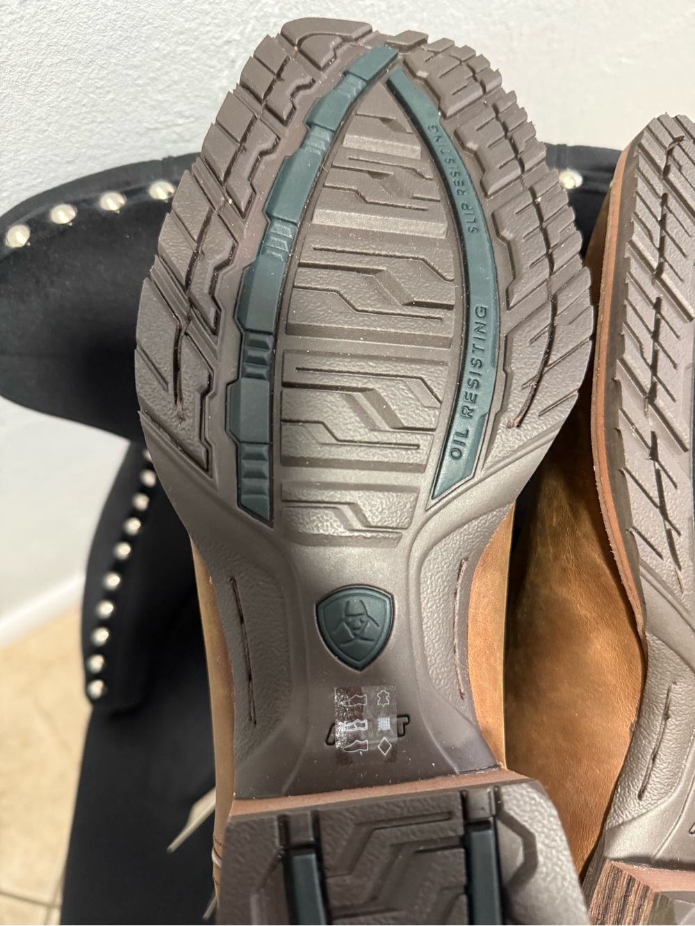 Ariat Brown Leather Cowboy Boots with Flag-Inspired Shaft - Picture 8 of 14